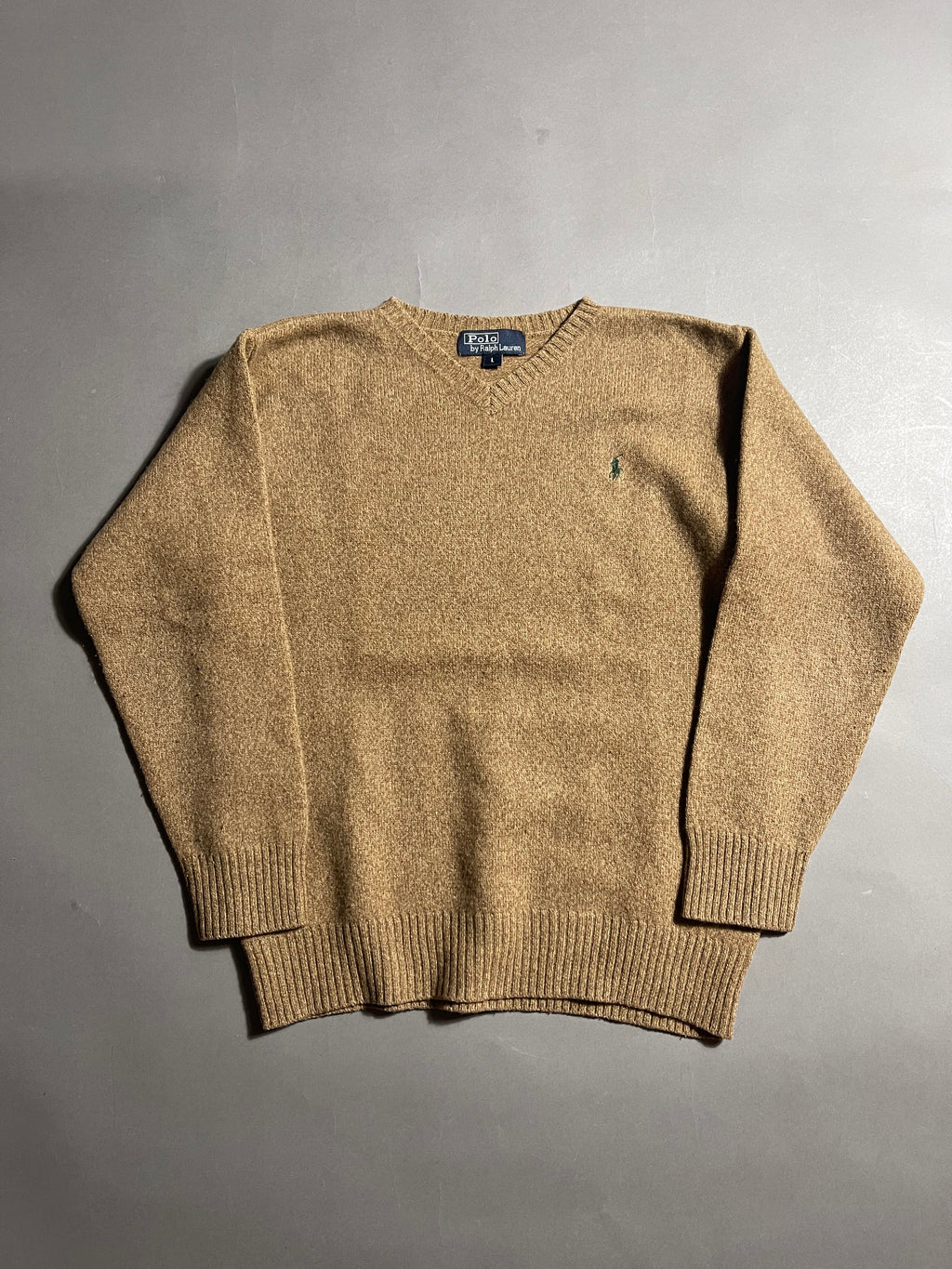 Ralph Lauren Vintage V-Neck Y2K Knit Sweatshirt M Womens