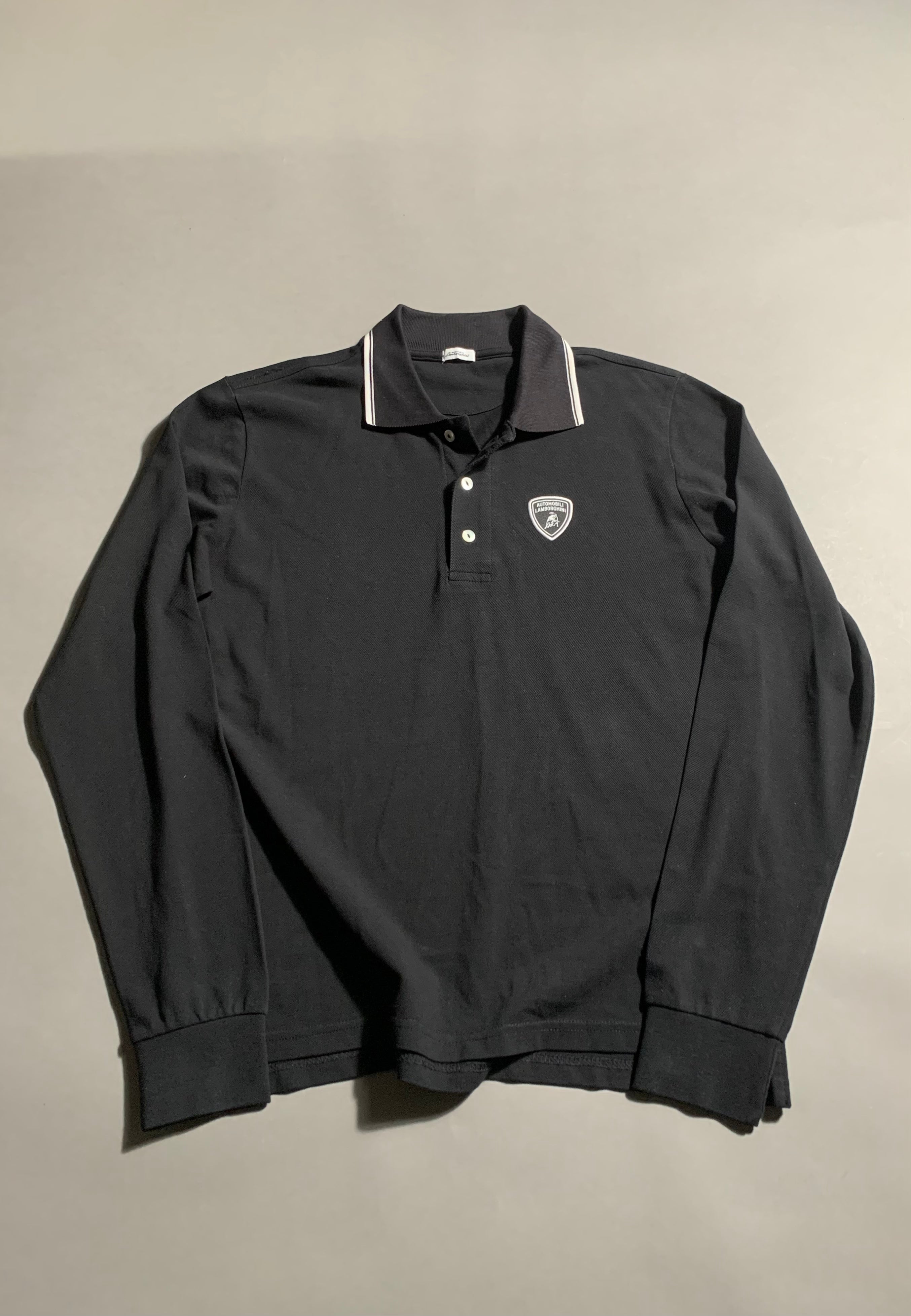 Lamborghini Y2K Polo Shirt Long Sleeve L Mens